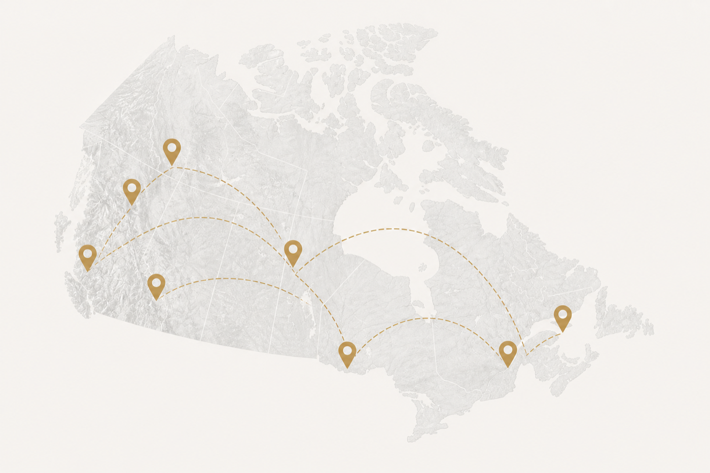 Map of commercial moving routes across Canada