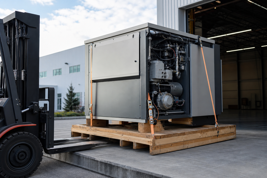 Commercial equipment ready for transport
